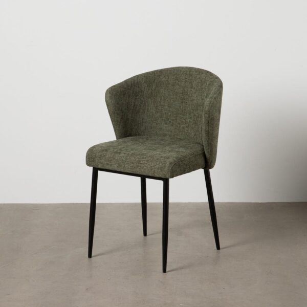 Chaise tissu chenille kaki Lisis Ixia  - 612577