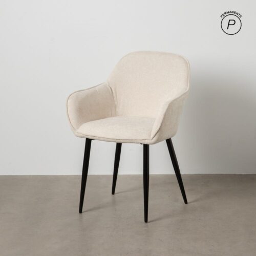 Chaise chenille blanc Baxy Ixia - 612579