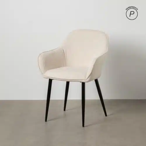 Chaise salle a manger Chaise chenille blanc Baxy Ixia - 612579