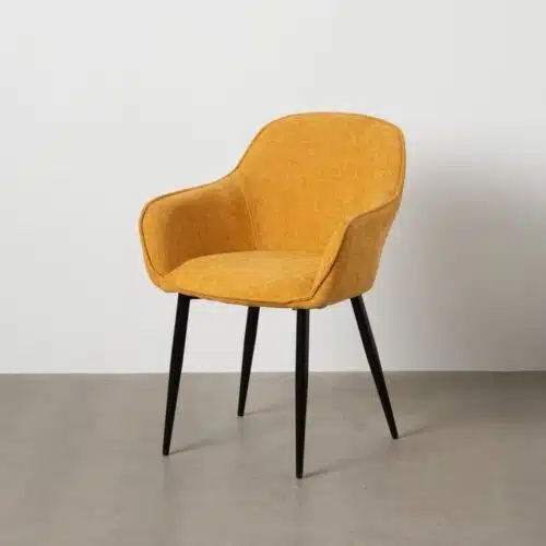 Chaise salle a manger Chaise chenille ocre Baxy Ixia - 612582