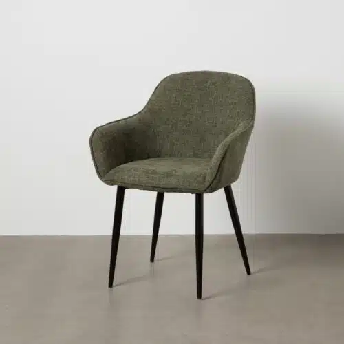 Chaise salle a manger Chaise chenille vert Baxy Ixia - 612585