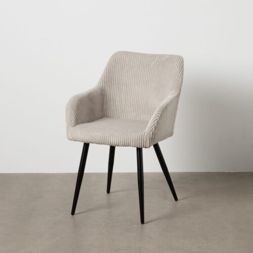 Chaise velours côtelé beige Vadina Ixia - 612587