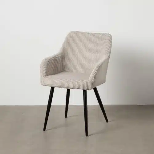 Chaise salle a manger Chaise velours côtelé beige Vadina Ixia - 612587