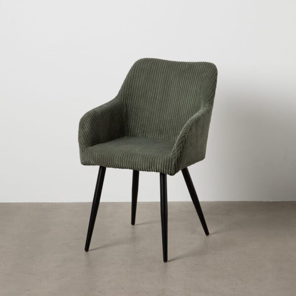 Chaise velours côtelé kaki Vadina Ixia - 612588