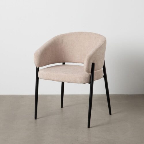 Chaise tissu beige chenille Osso Ixia - 612594