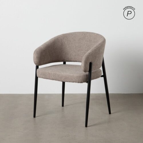 Chaise tissu taupe chenille Osso Ixia - 612595