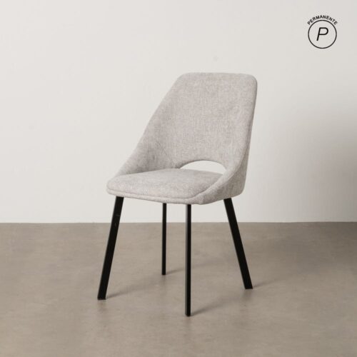 Chaise de table tissu gris chenille Glady Ixia - 612646