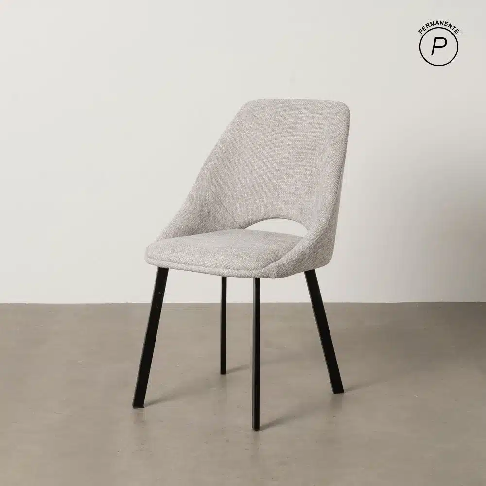 Chaise de table tissu gris chenille Glady Ixia - 612646 Chaise de table tissu gris chenille Glady Ixia - 612646