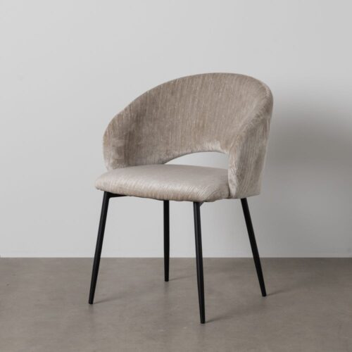 Chaise velours beige glace Ixia