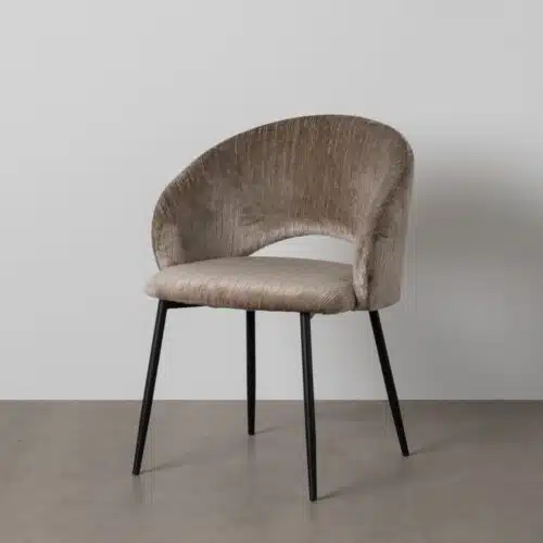 Chaise velours taupe Ixia - 614603