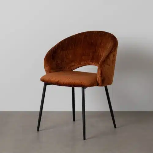 Chaise velours marron Ixia - 614604