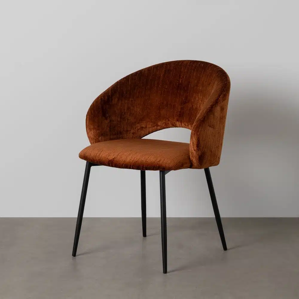 Chaise velours marron Ixia - 614604 Chaise velours marron Ixia - 614604