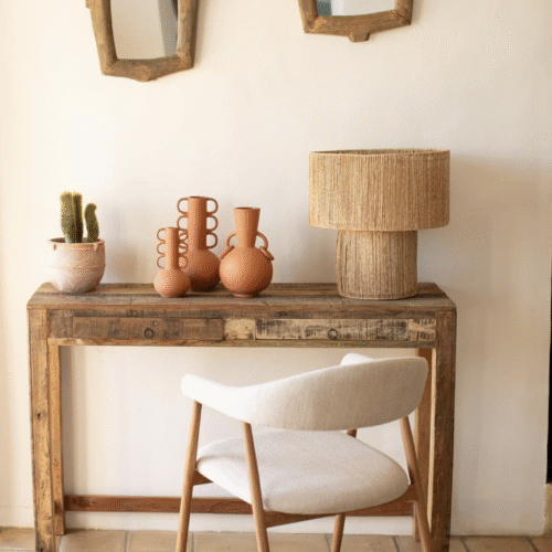 Fauteuil de Table Georgia Beige Pied Naturel Athezza ambiance