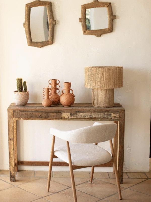 Fauteuil de Table Georgia Beige Pied Naturel Athezza ambiance