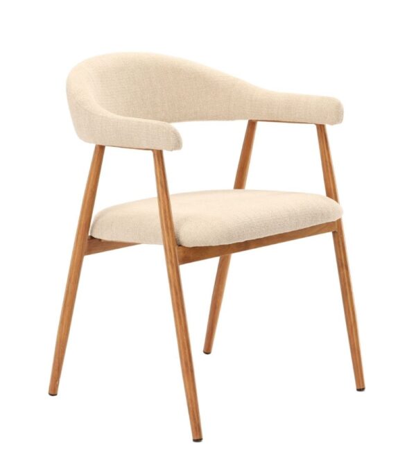 Fauteuil de Table Georgia Beige Pied Naturel Athezza