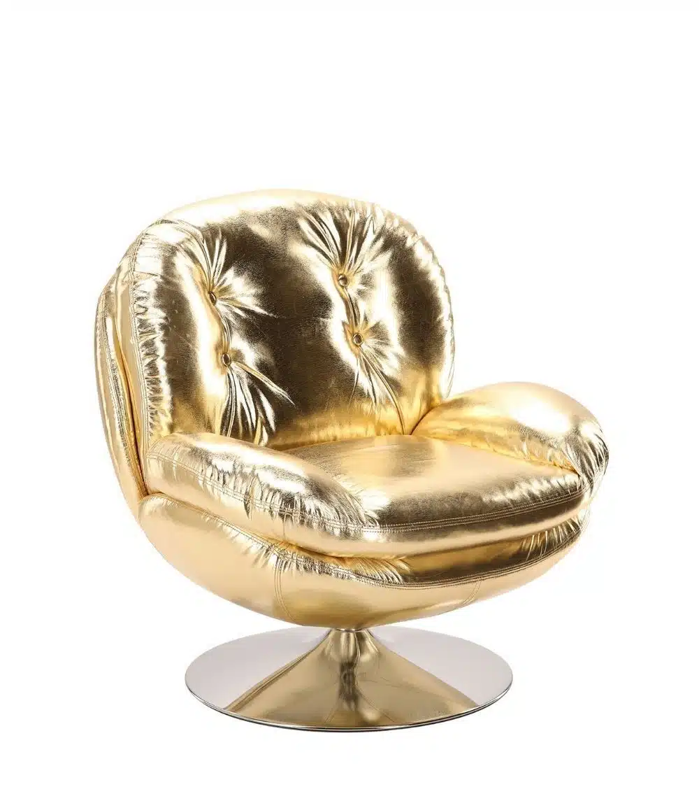 Fauteuil Memento Doré Brillant Athezza