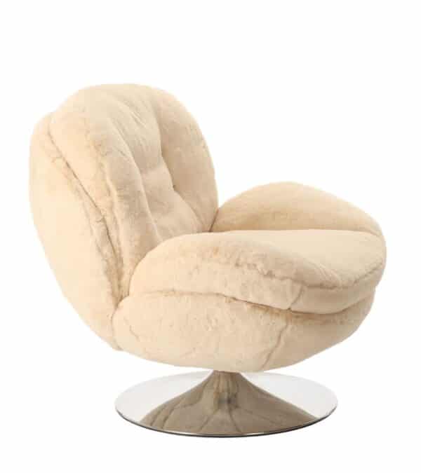 Fauteuil Memento Fourrure Blanc Athezza – Image 3