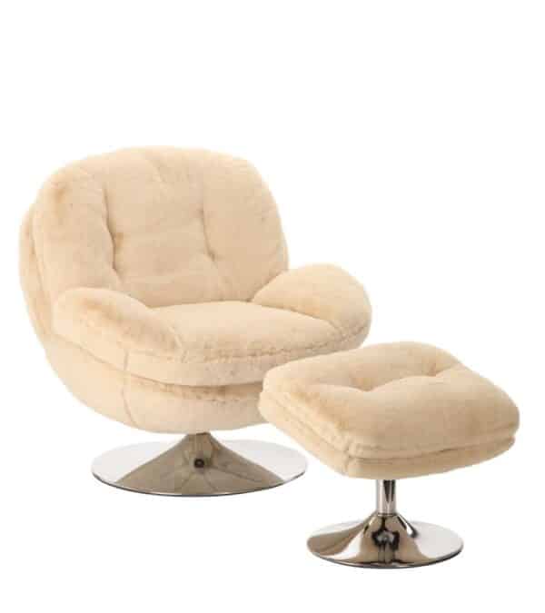 Fauteuil Memento Fourrure Blanc Athezza – Image 5
