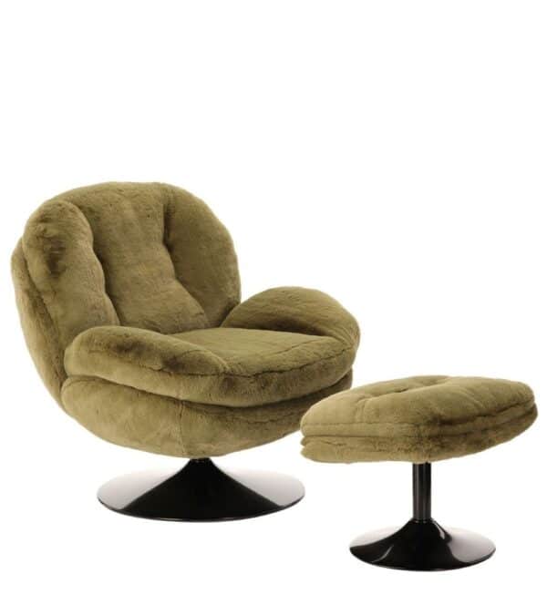 Fauteuil Memento  Fourrure Kaki Athezza – Image 4
