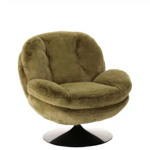 Fauteuil pivotant Fauteuil Memento Fourrure Kaki Athezza