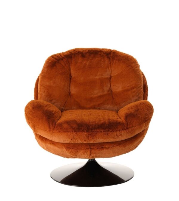 Fauteuil Memento  Fourrure Orange Brûlé Athezza – Image 2