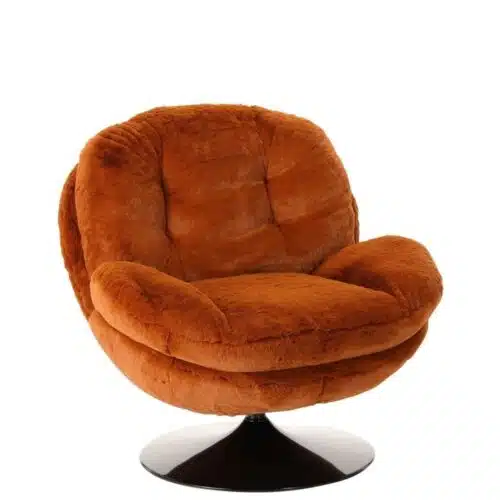 Fauteuil Memento Fourrure Orange Brûlé Athezza