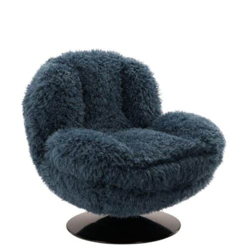 Fauteuil Memento  Fourrure Bleu Athezza