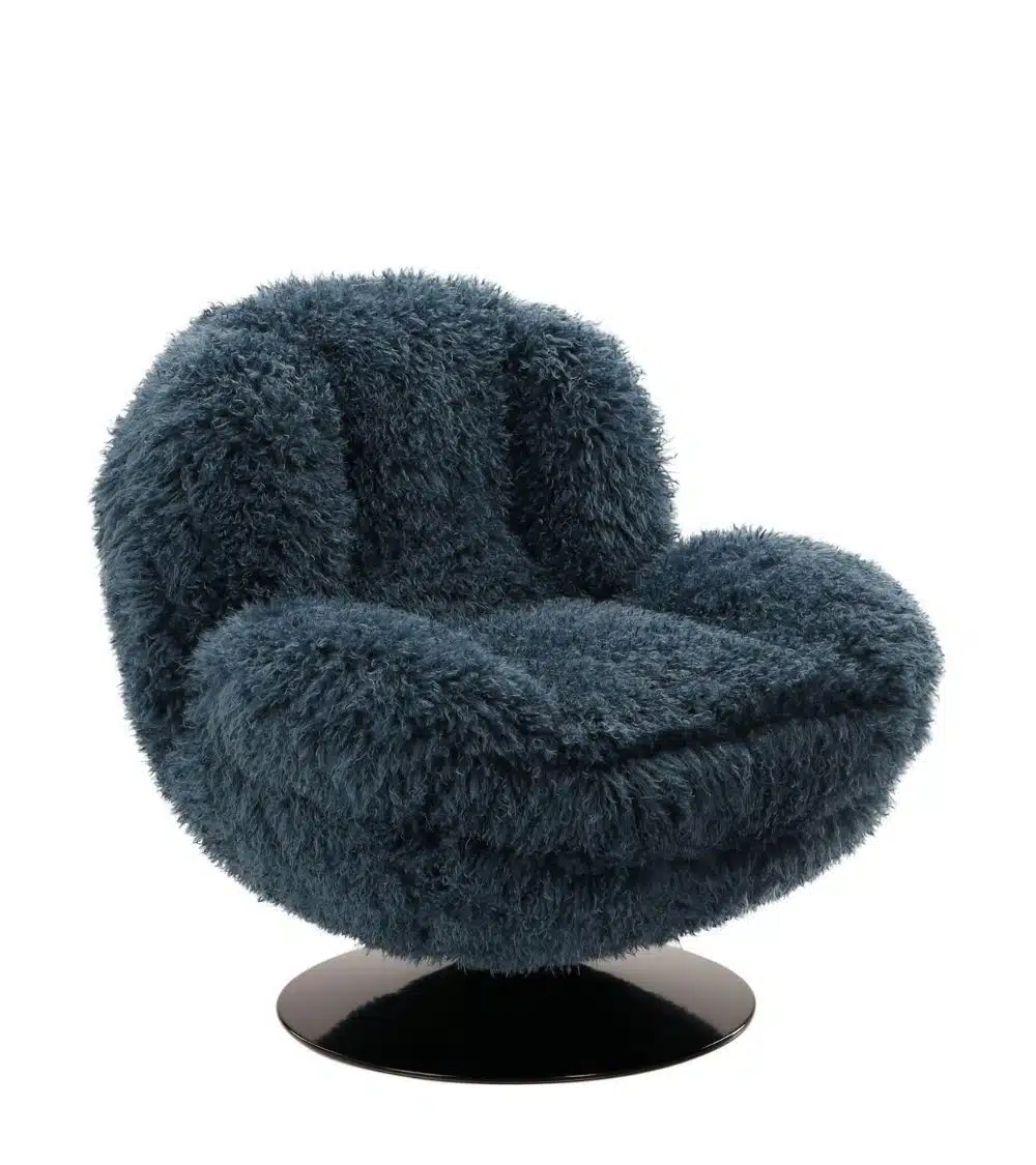 Fauteuil Memento  Fourrure Bleu Athezza