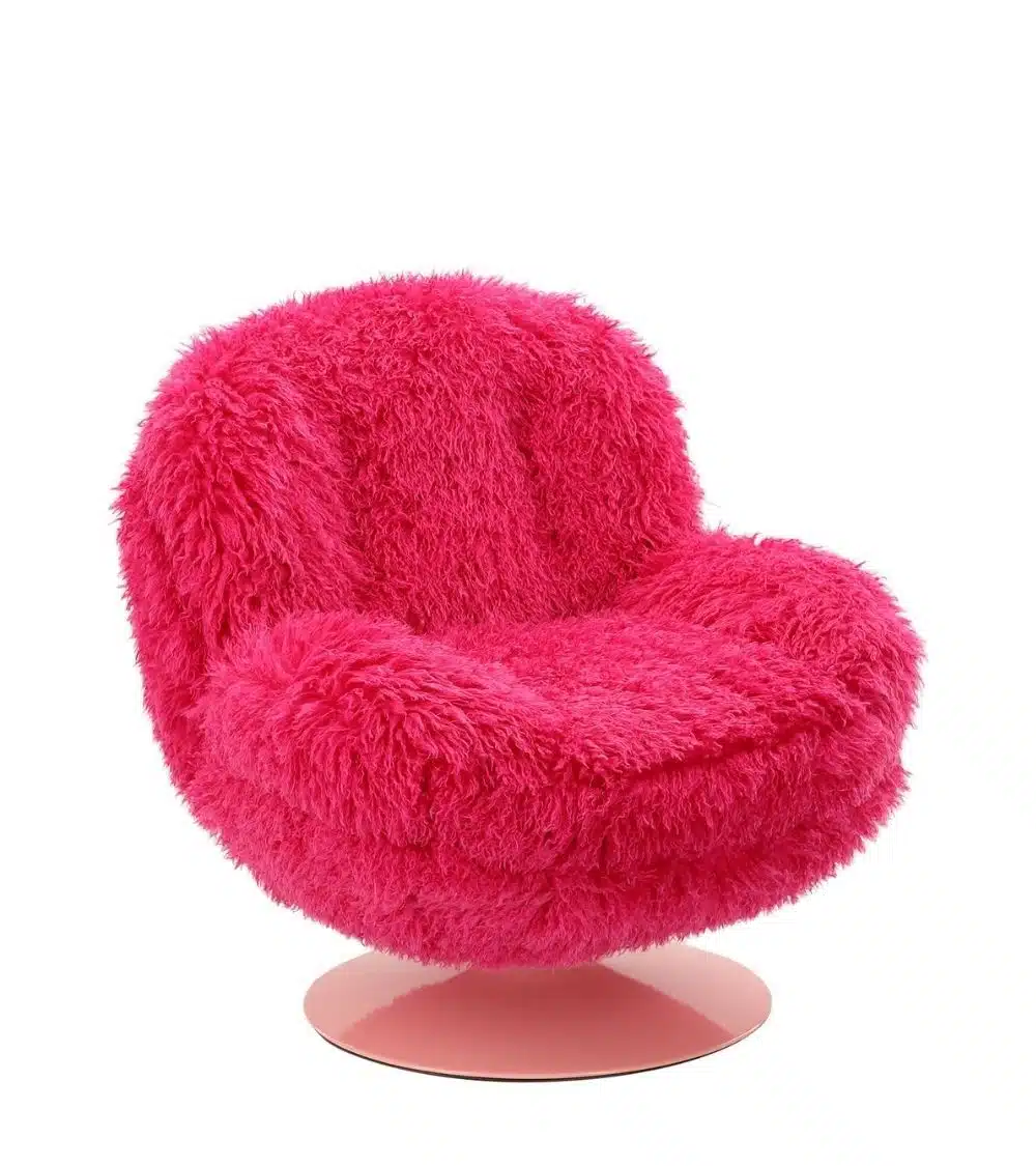 Fauteuil Memento  Fourrure Fuschia Athezza
