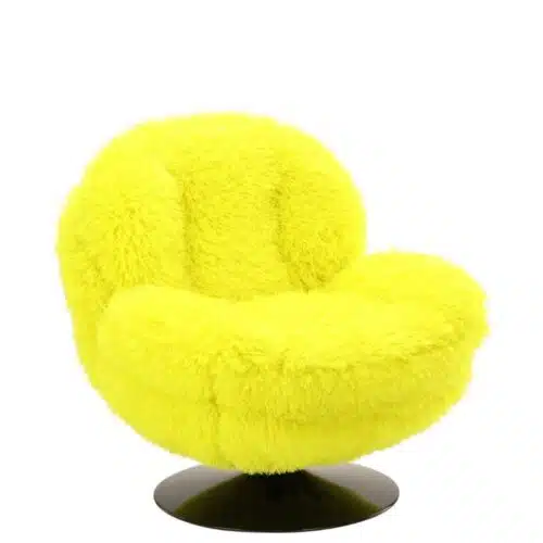 Fauteuil pivotant Fauteuil Memento Fourrure Jaune Athezza