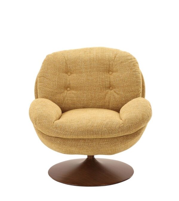 Fauteuil Memento Moutarde Pied Noyer  Athezza – Image 2