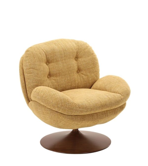 Fauteuil Memento Moutarde Pied Noyer  Athezza