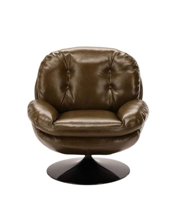 Fauteuil Memento Simili Cuir Kaki Athezza – Image 2