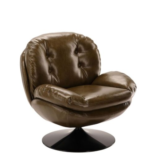 Fauteuil Memento Simili Cuir Kaki Athezza