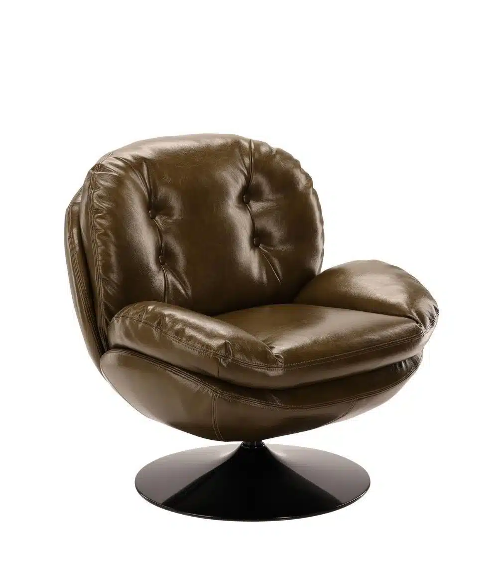 Fauteuil Memento Simili Cuir Kaki Athezza