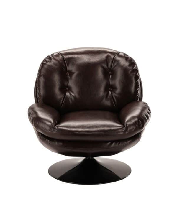 Fauteuil Memento Simili Cuir Noir Athezza – Image 2