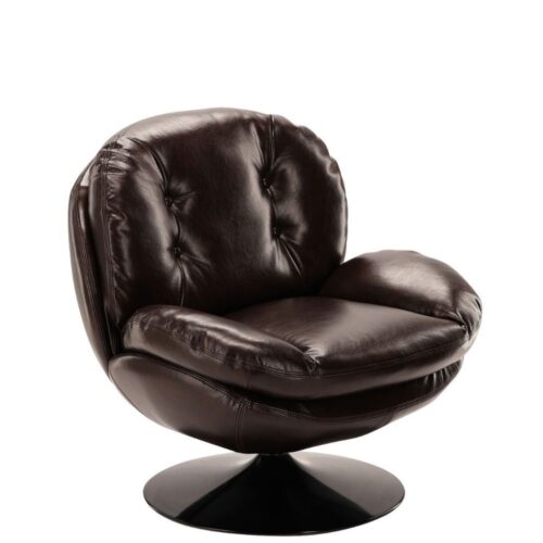 Fauteuil Memento Simili Cuir Noir Athezza