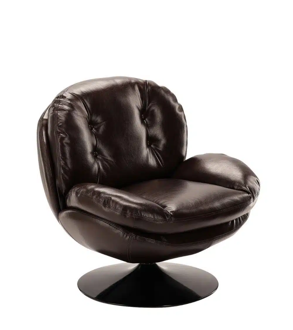 Fauteuil Memento Simili Cuir Noir Athezza