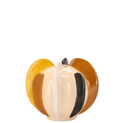 Vase grès Remo Noir Jaune L Athezza