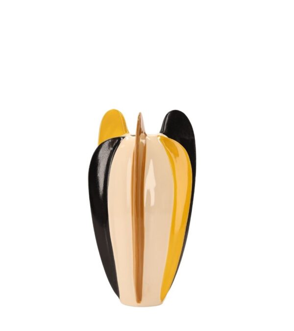 Vase grès Remo Noir Jaune XL Athezza