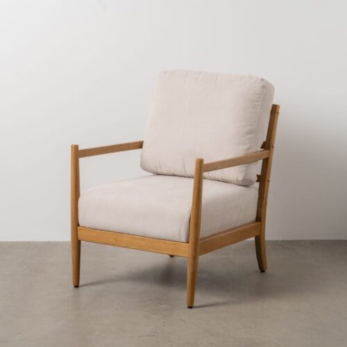 Fauteuil bois tissu blanc Maddy Ixia - 611280