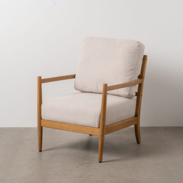Fauteuil bois tissu blanc Maddy Ixia - 611280