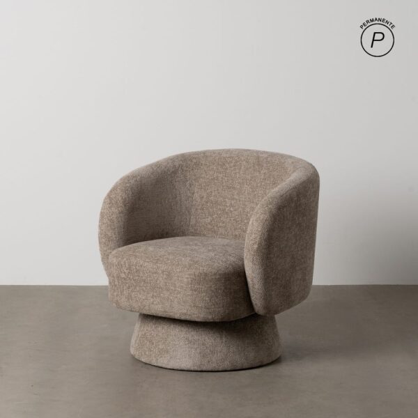 Fauteuil tissu beige étoffe Ixia - 613656