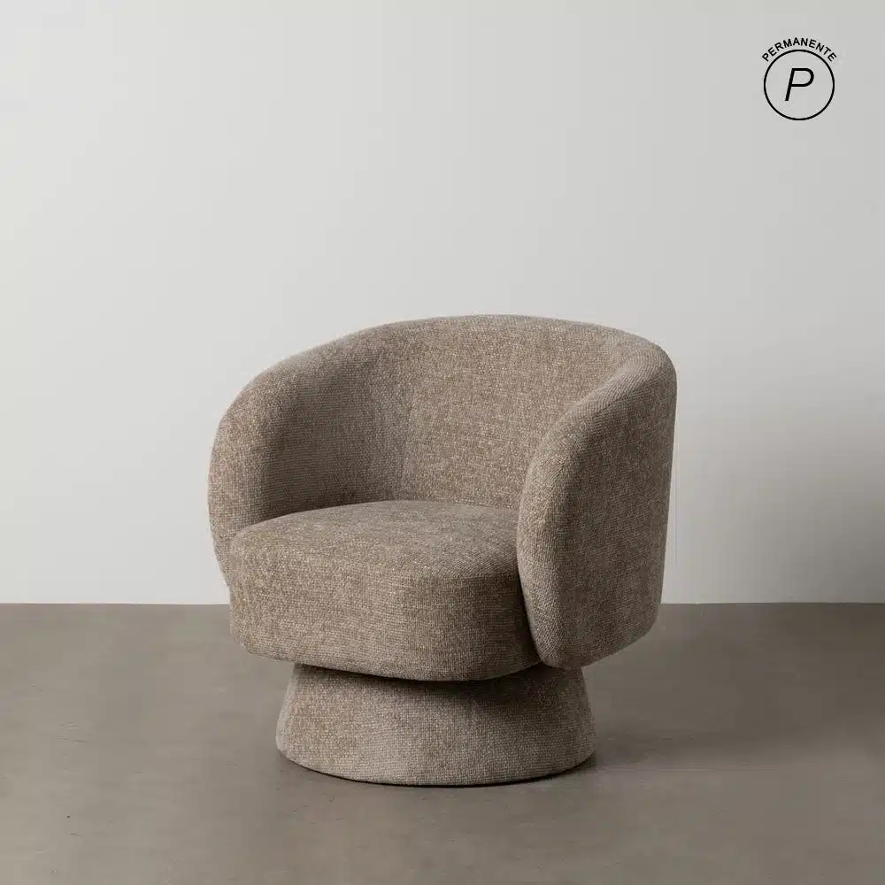 Fauteuil tissu beige étoffe Ixia - 613656