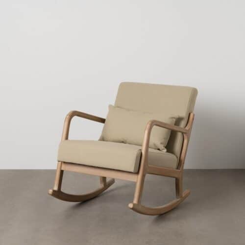 Fauteuil à bascule bois hévéa beige Ixia - 613835