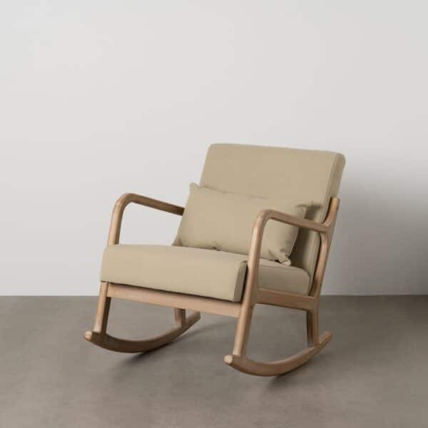 Fauteuil à bascule bois hévéa beige Ixia - 613835