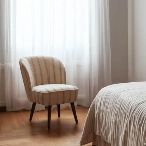 Fauteuil rayures miel bois Ixia - 614510