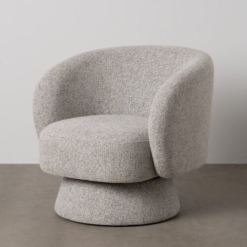 Fauteuil tissu marbré gris clair Ixia - 614781