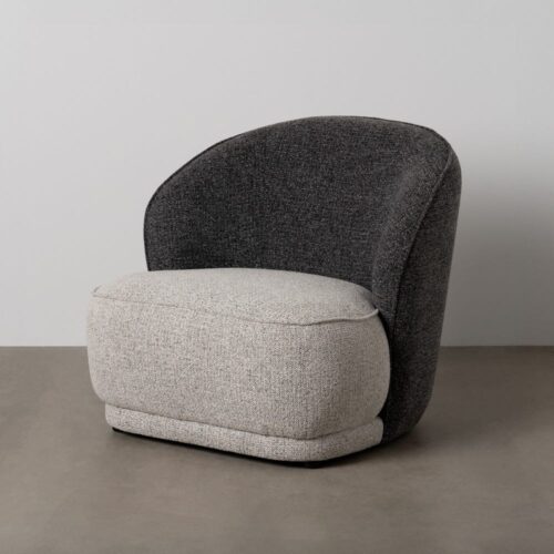 Fauteuil tissu bicolore anthracite gris Ixia - 614783