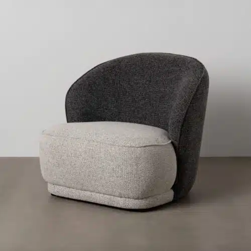 Fauteuil gris Fauteuil tissu bicolore anthracite gris Ixia - 614783